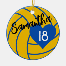 Aangepaste Senior Volleybal Speler Nummer Klas van Keramisch Ornament