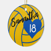 Aangepaste Senior Volleybal Speler Nummer Klas van Keramisch Ornament (Links)