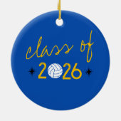 Aangepaste Senior Volleybal Speler Nummer Klas van Keramisch Ornament (Achterkant)