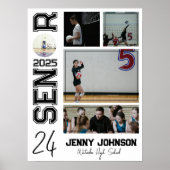 Aangepaste seniorennachtfoto voor volleybal poster (Voorkant)
