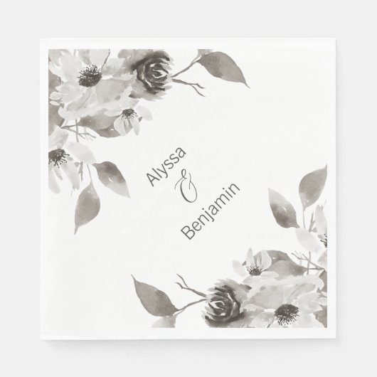 Aangepaste sepia-twitter-bruiloft Napkin Servet (Voorkant)