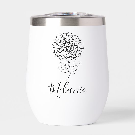 Aangepaste September Aster Geboorte Bloem Gift voo (Voorkant)