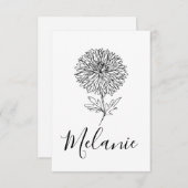 Aangepaste September Aster Geboorte Bloem Gift voo Bedankkaart (Voorkant / Achterkant)