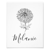 Aangepaste September Aster Geboorte Bloem Gift voo Foto Afdruk (Voorkant)