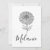 Aangepaste September Aster Geboorte Bloem Gift voo Kaart (Voorkant)