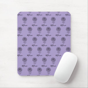 Aangepaste September Aster Geboorte Bloem Gift voo Muismat