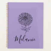 Aangepaste September Aster Geboorte Bloem Gift voo Planner (Voorkant)