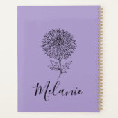 Aangepaste September Aster Geboorte Bloem Gift voo Planner (Achterkant)