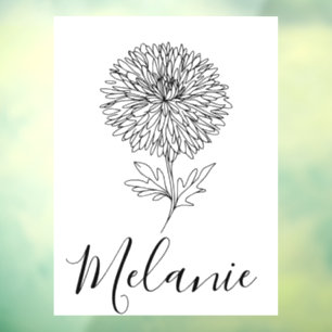 Aangepaste September Aster Geboorte Bloem Gift voo Raamsticker