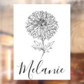 Aangepaste September Aster Geboorte Bloem Gift voo Raamsticker (Vel 2)