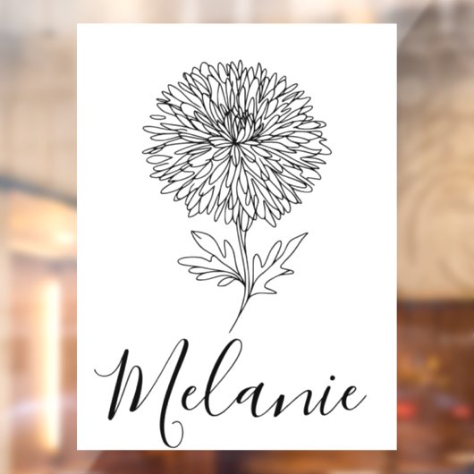 Aangepaste September Aster Geboorte Bloem Gift voo Raamsticker (Vel 2)