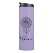 Aangepaste September Aster Geboorte Bloem Gift voo Thermosbeker (Geroteerd rechts)