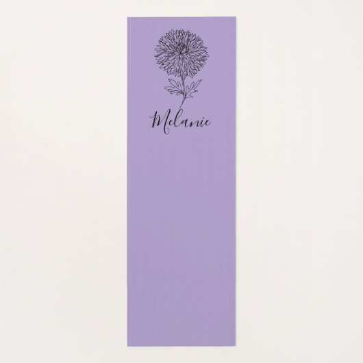 Aangepaste September Aster Geboorte Bloem Gift voo Yogamat (Achterkant)