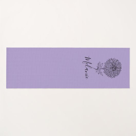 Aangepaste September Aster Geboorte Bloem Gift voo Yogamat (Voorkant (horizontaal))