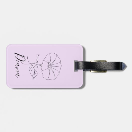 Aangepaste September Morning Glory Geboortebloem G Bagagelabel (Achterkant horizontaal)