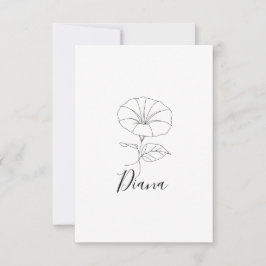 Aangepaste September Morning Glory Geboortebloem G Bedankkaart