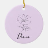 Aangepaste September Morning Glory Geboortebloem G Keramisch Ornament (Voorkant)