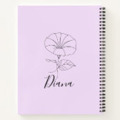 Aangepaste September Morning Glory Geboortebloem G Notitieboek (Achterkant)