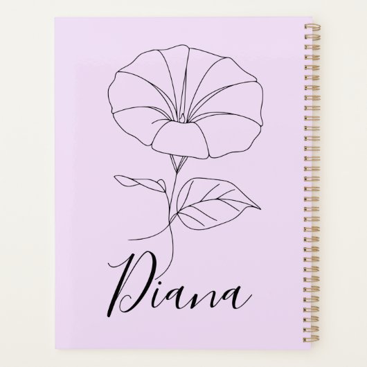 Aangepaste September Morning Glory Geboortebloem G Planner (Achterkant)