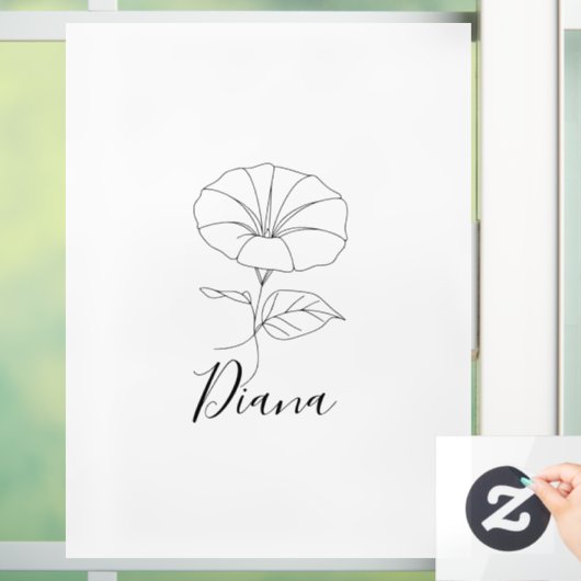 Aangepaste September Morning Glory Geboortebloem G Raamsticker (Huis)