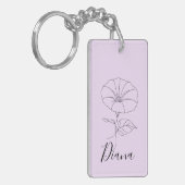 Aangepaste September Morning Glory Geboortebloem G Sleutelhanger (Voorkant Links)