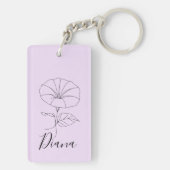 Aangepaste September Morning Glory Geboortebloem G Sleutelhanger (achterkant)