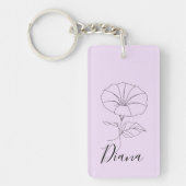 Aangepaste September Morning Glory Geboortebloem G Sleutelhanger (Voorkant)