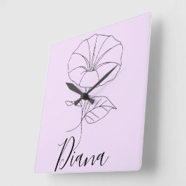 Aangepaste September Morning Glory Geboortebloem G Vierkante Klok