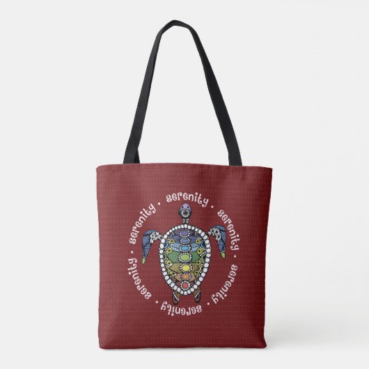 Aangepaste Serenity Turtle Chakras Tote Bag (Achterkant)