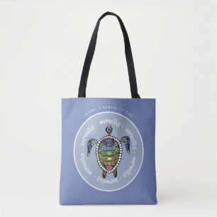 Aangepaste Serenity Turtle Chakras Tote Bag