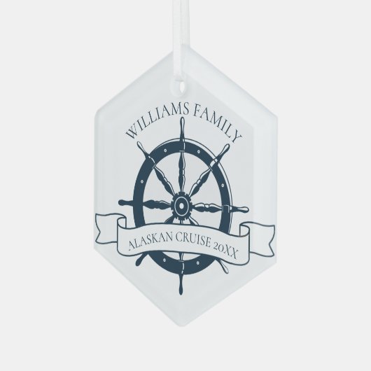 Aangepaste serie cruiseschip keepomwille Nautical Glas Ornament (Voorkant links)