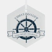 Aangepaste serie cruiseschip keepomwille Nautical Glas Ornament (Achterkant)