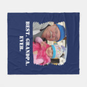 Aangepaste serie Foto Abuelo Nonno Best Grandpa Ev Fleece Deken (Voorkant (Horizontaal))