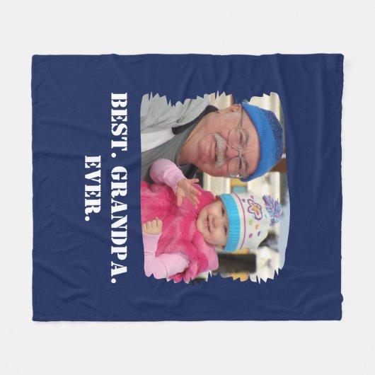 Aangepaste serie Foto Abuelo Nonno Best Grandpa Ev Fleece Deken (Voorkant (Horizontaal))