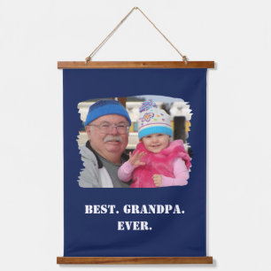 Aangepaste serie Foto Abuelo Nonno Best Grandpa Ev Hangend Wandkleed
