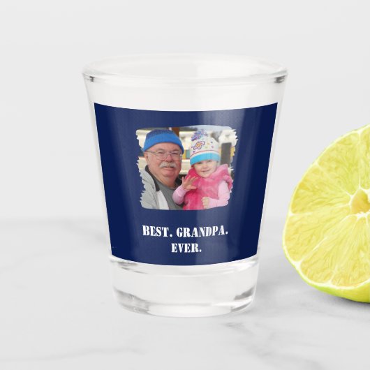 Aangepaste serie Foto Abuelo Nonno Best Grandpa Ev Shot Glas (Voorkant)