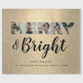 Aangepaste serie Foto Collage Gold Glitter Kerstmi Cadeaupapier (Vlak)