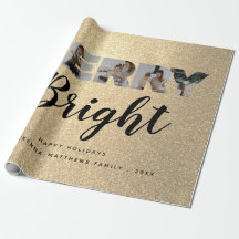 Aangepaste serie Foto Collage Gold Glitter Kerstmi