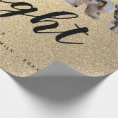Aangepaste serie Foto Collage Gold Glitter Kerstmi Cadeaupapier (Hoek)