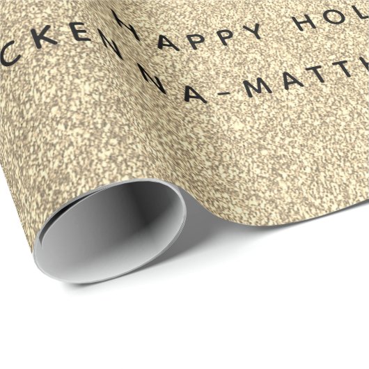 Aangepaste serie Foto Collage Gold Glitter Kerstmi Cadeaupapier (Rol Hoek)