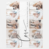 Aangepaste serie Foto Collage Modern Monogram Love Fleece Deken (Voorkant)