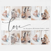 Aangepaste serie Foto Collage Modern Monogram Love Fleece Deken (Voorkant (Horizontaal))