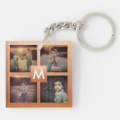 Aangepaste serie Foto Collage Roos Gold Monogram Sleutelhanger (Achterkant)