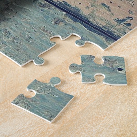 Aangepaste serie Foto Collage  Rustic Wood Legpuzzel (Zijkant)