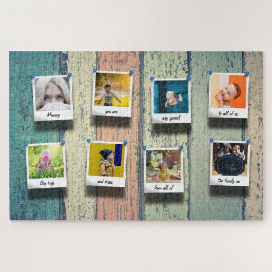 Aangepaste serie Foto Collage  Rustic Wood Legpuzzel (Horizontaal)