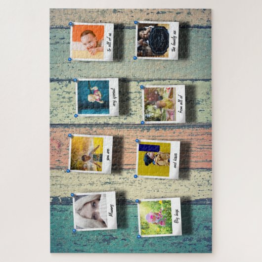 Aangepaste serie Foto Collage  Rustic Wood Legpuzzel (Verticaal)