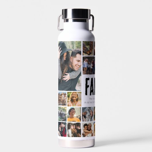 Aangepaste serie Foto Collage Water Bottle Waterfles (Voorkant)