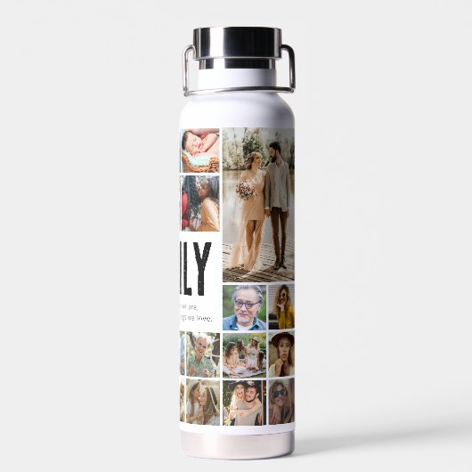 Aangepaste serie Foto Collage Water Bottle Waterfles (Achterkant)