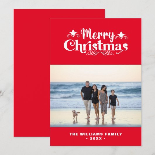 Aangepaste serie Foto Eenvoudig, modern, prettig k Feestdagenkaart (Voorkant / Achterkant)