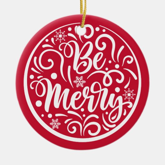 Aangepaste serie foto Merry KerstRed Keramisch Ornament (Voorkant)